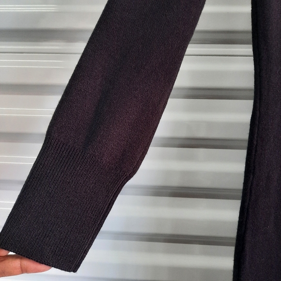 French Connection Sweater Dress Womens Small Black Stretch Midi Long Sleeve - Picture 6 of 8